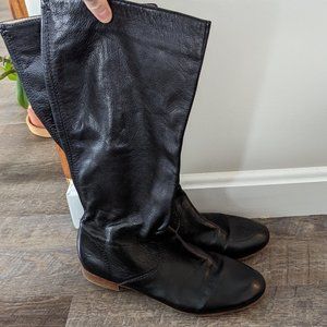 Frye Jillian Pull-On Black Leather Boots | 9